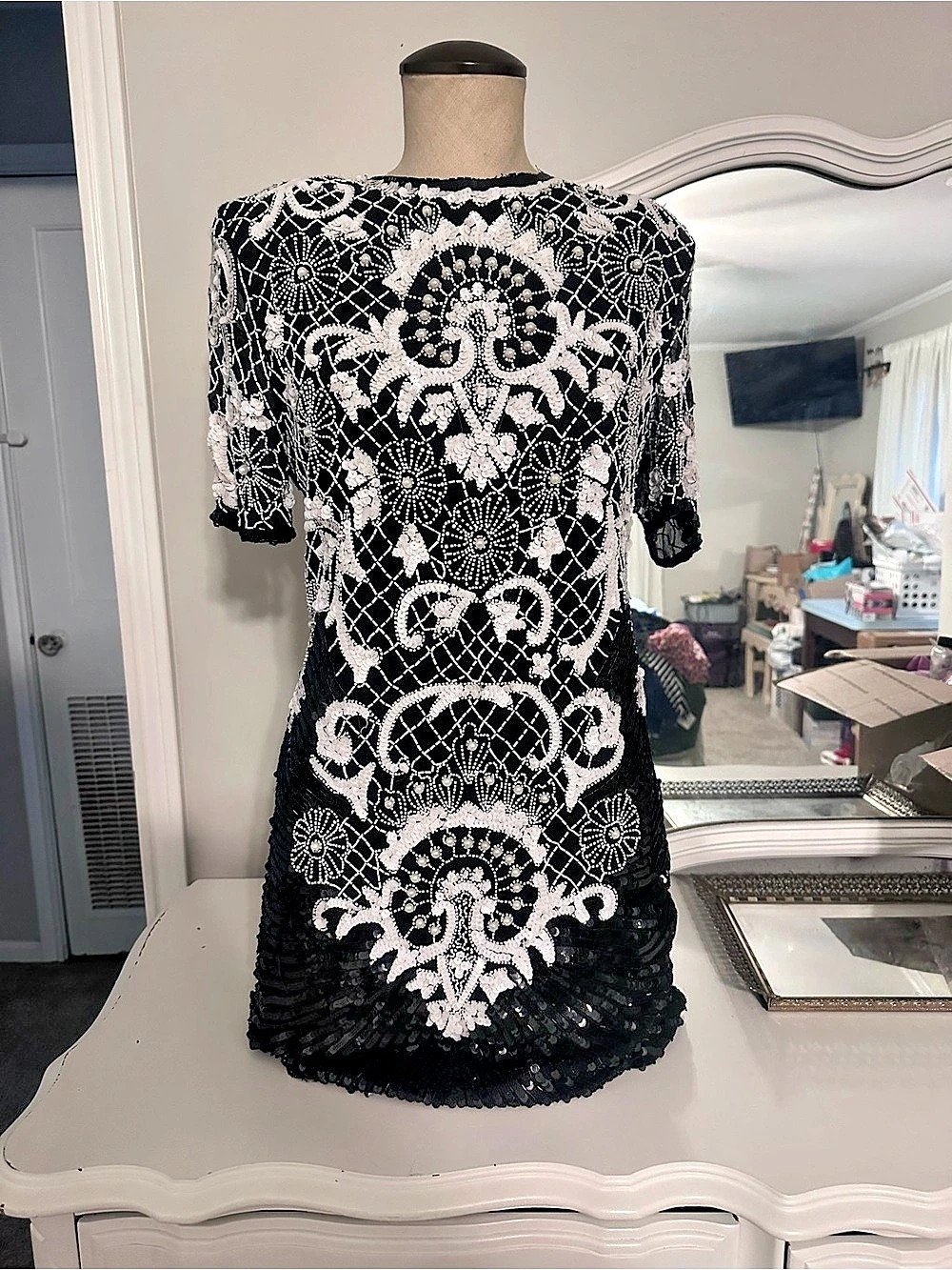 RARE Vintage beaded Swee Lo dress